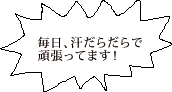 毎日、汗だらだらで頑張ってます！